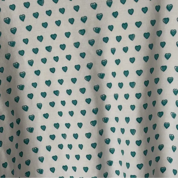 Roller Rabbit pajamas mint hearts print henley top long sleeve pima cotton - Image 9