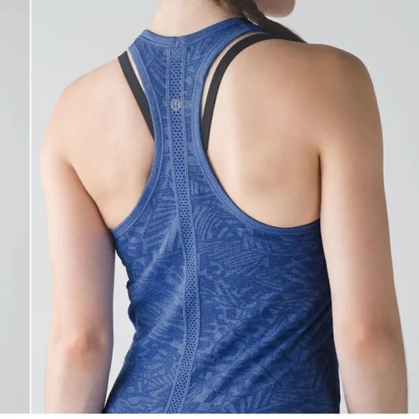 Lululemon Swiftly Tech Racerback Heathered Harbor Blue - Image 2