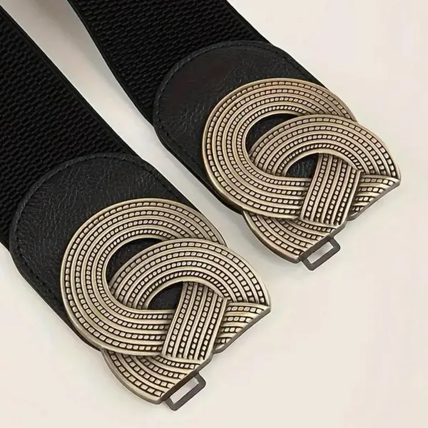 Black‎ Chic Retro-Style Pu Leather Elastic Corset Belt Versatile Waist Strap - Image 8