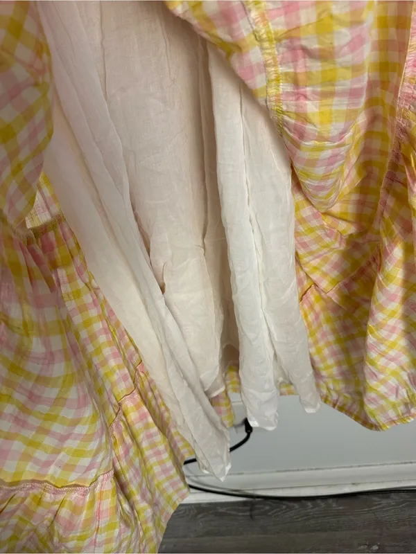 Pink City Prints Cindy Gingham Maxi Dress Women’s Sz S - Image 4
