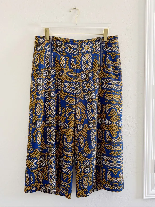 Anthropologie Cartonnier Sampa wide-leg crop pants snake print culottes Size 12 - Image 5
