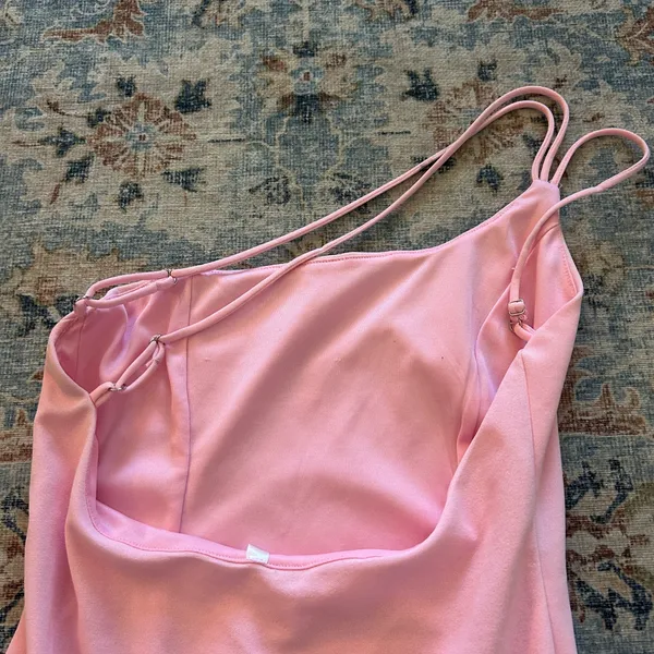 Lucy in the Sky Pink One Shoulder Ruffle Mini Dress - Image 5