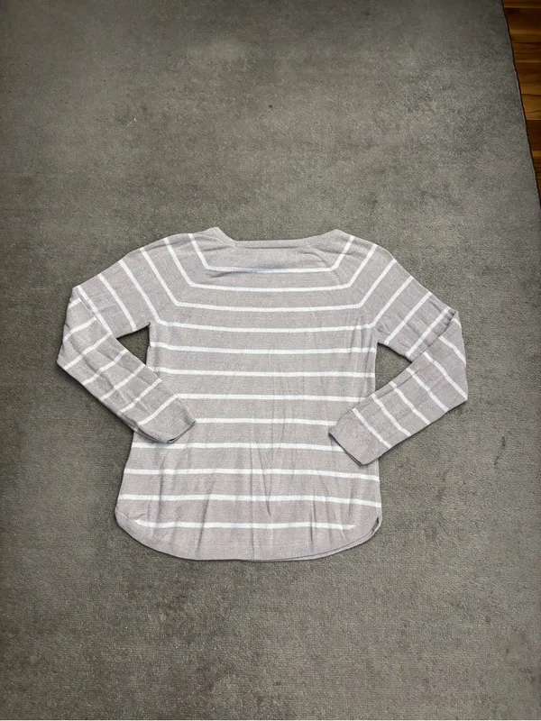 Barefoot Dreams CozyChic Lite Striped Raglan Pullover Tan - Image 2