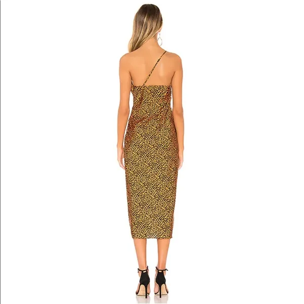 The East Order Sahara Leopard One Shoulder Midi Dress L NWT - Image 4