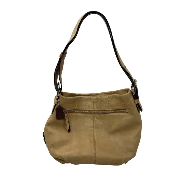 Coach F15064 Beige 2 Way Leather Crossbody Shoulder Strap Purse Tote Handbag OS - Image 3