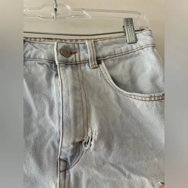 Zara High Rise Distressed‎ Jean Shorts - Image 3