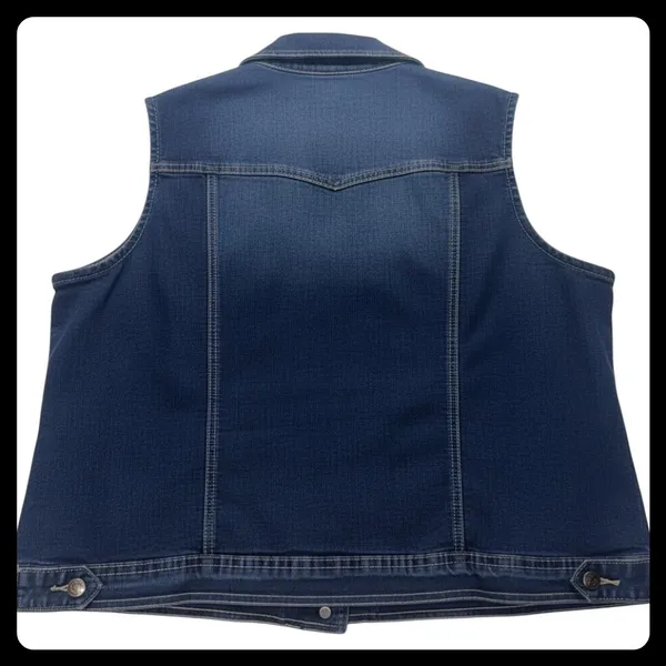 Westport 1962 Denim Vest Womens 2X Blue Button Up Stretch Casual Jacket - Image 6