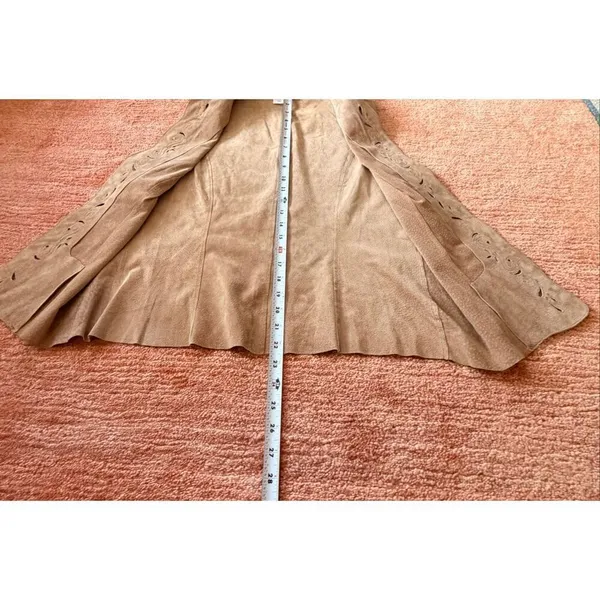 Coldwater Creek Leather Vest Size M Tan Western Boho Embroidered - Image 4