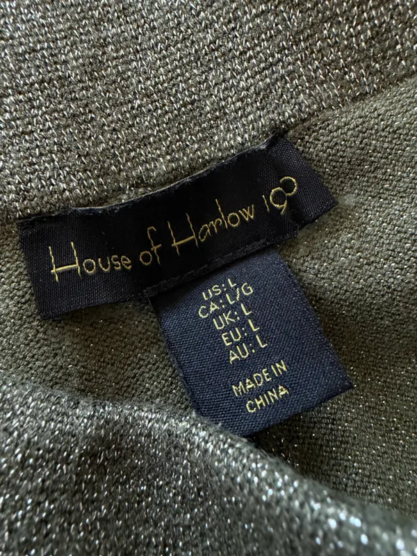 House of Harlow 1960 High Rise Sparkle Wide Leg Flare Pants Size L - Image 5