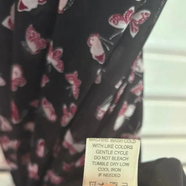 Ultra‎ Flirt Black Butterfly Pattern Mesh Dress Medium - Image 6