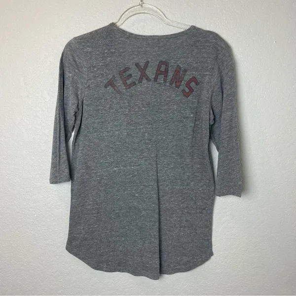 JUNK FOOD Vintage Feel Houston Texans Gray Henley Shirt Size L - Image 6