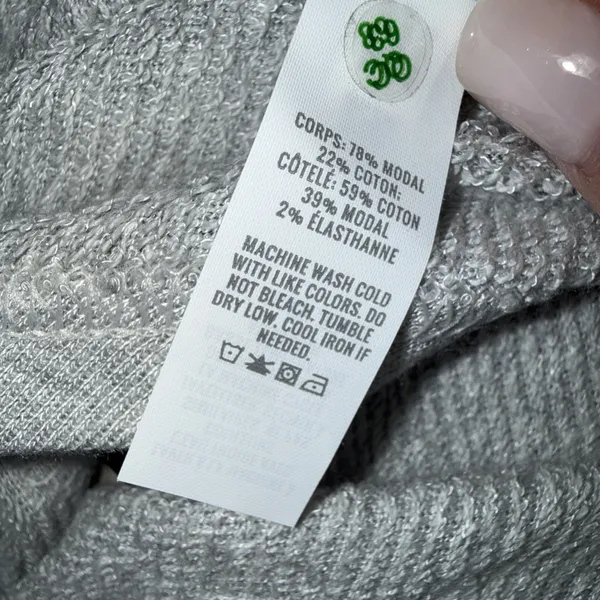OFFLINE by Aerie Gray Knit Cropped Top Size Large Drawstring Ruched Thumb Holes - Image 12