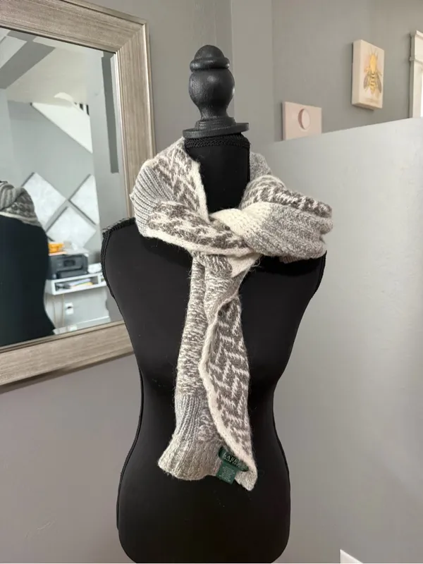 Lauren Ralph Lauren Patchwork Wool Mohair Blend Knit Scarf - Image 5