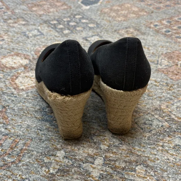 J. Crew Black Canvas Wedge Espadrilles - Image 3