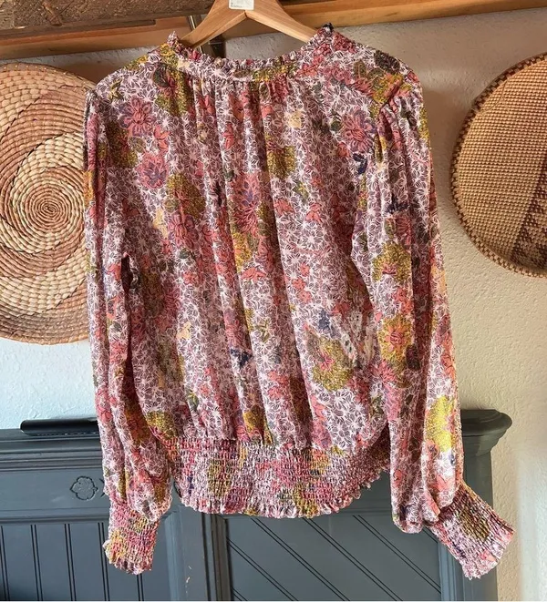 Joie ☀️  pink floral peasant top - Image 3