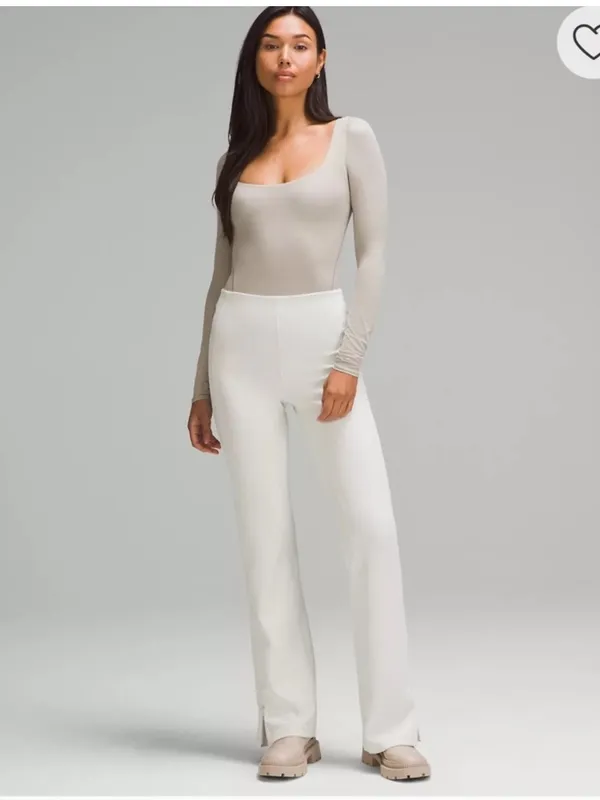 Lululemon Wundermost Ultra-Soft Nulu Square-Neck Long-Sleeve Bodysuit Riverstone - Image 3