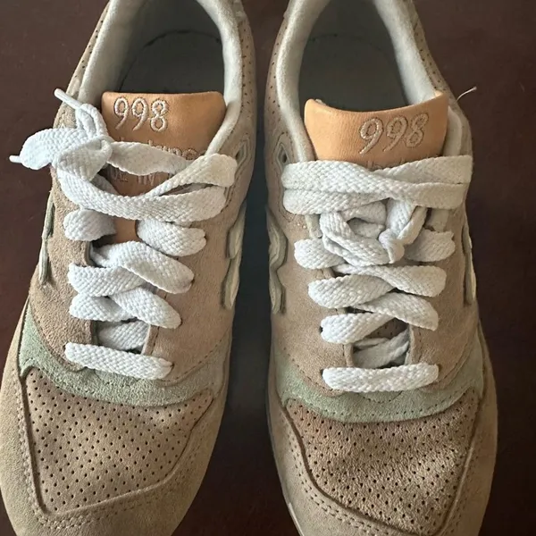 New Balance 998 Suede Sneakers Beige Tan | Made in USA | ABZORB Sole - Image 4