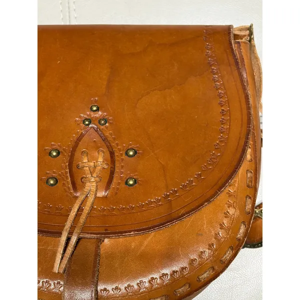 Leather Vintage Polish Folk Shoulder Festival Bag - Image 10