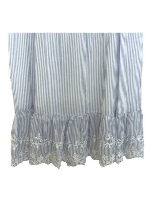 Joie ミ Floral Embroidery Lace Spaghetti Strap Sundress ミ Blue White Stripe ミ S - Image 10