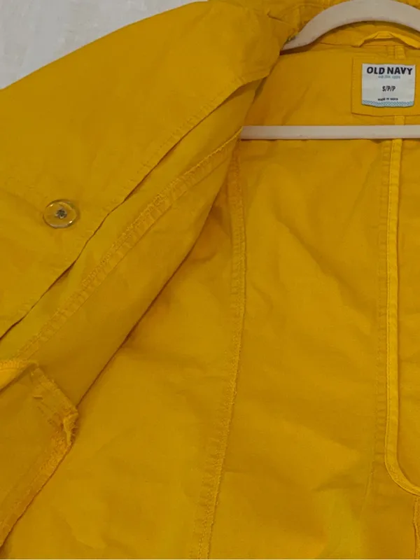 NWT 2012 Old Navy Yellow Cotton Peacoat Jacket Early 2010s Twee S - Image 2