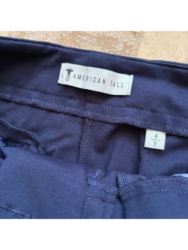 American Tall Freedom Flex Slim Straight Leg Dress Pants Navy Blue Women Size 4T - Image 3