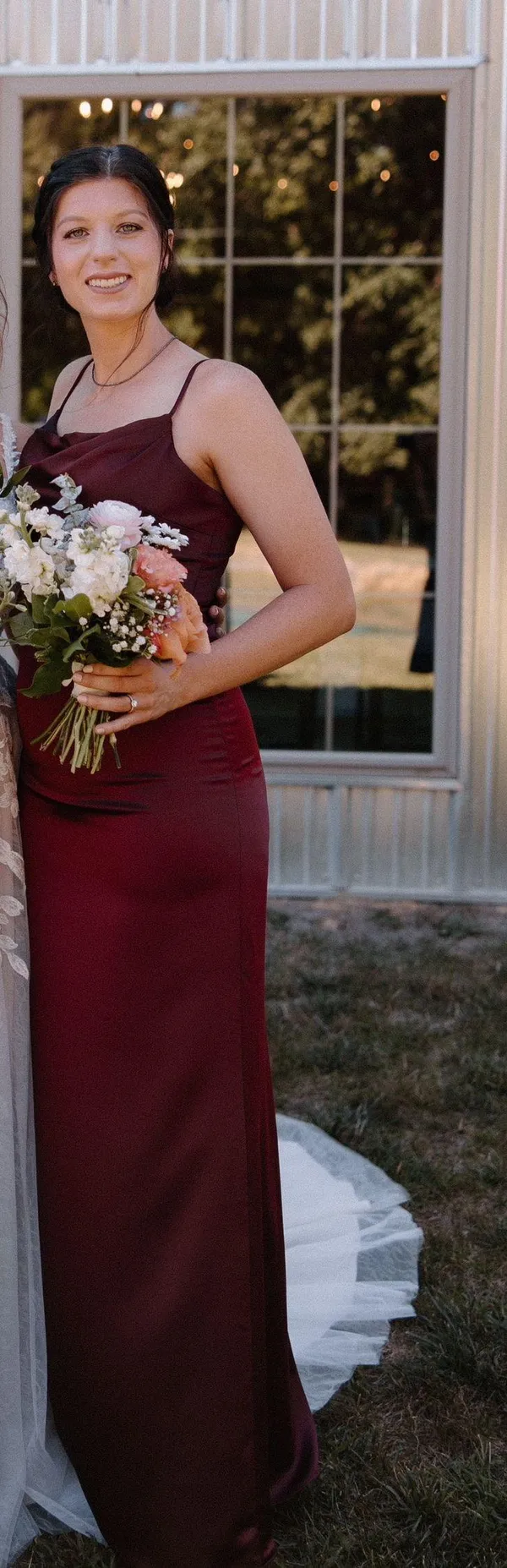 Maroon Bridesmaids Dress Red Size 4 - Image 4