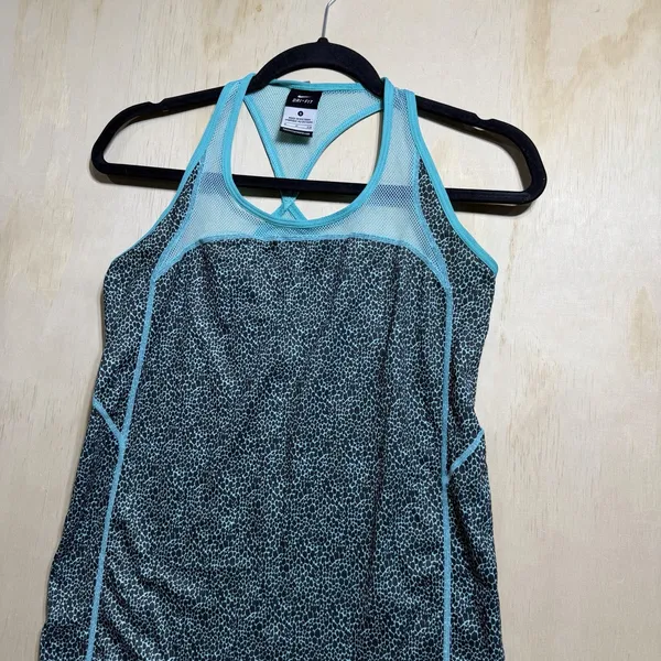 Nike Dri-FIT Racerback Tank Top‎ Women’s Small Blue Print Athletic Running Gym - Image 2