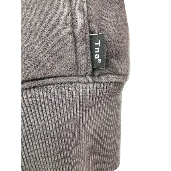 Tna Fleece Hoodie Sweatshirt‎ Gray Size 1 Oversized Kangaroo Pocket Cozy Aritzia - Image 2