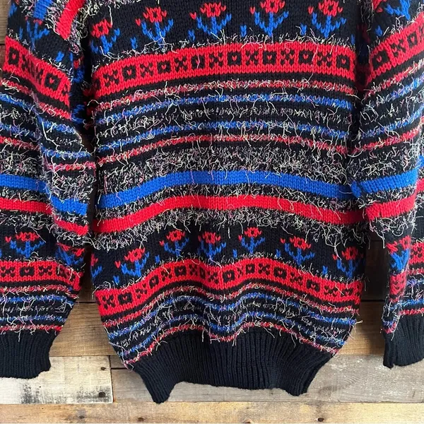 Western‎ Connection Multi Color Eyelash Sweater Size Small - Image 5