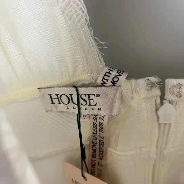 New House of CB London Ria White Lace Bridal Rehearsal Cocktail Bandage Dress M - Image 7