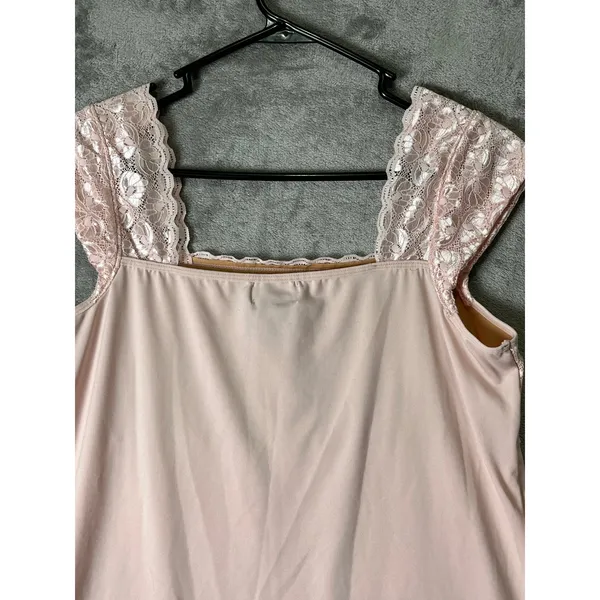 Vintage Y2K Pink Lace Tank Top Medium Coquette Romantic Soft Girl Twee Dainty - Image 4