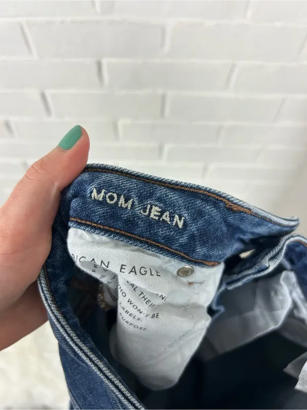 American Eagle Distressed Mom Jeans Size 4 - Image 3