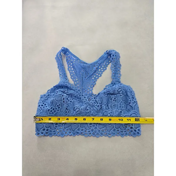 Aerie Blue Whimsy Romantic Boudoir Bridal Cottage Lingerie Lace Bralette Small - Image 5