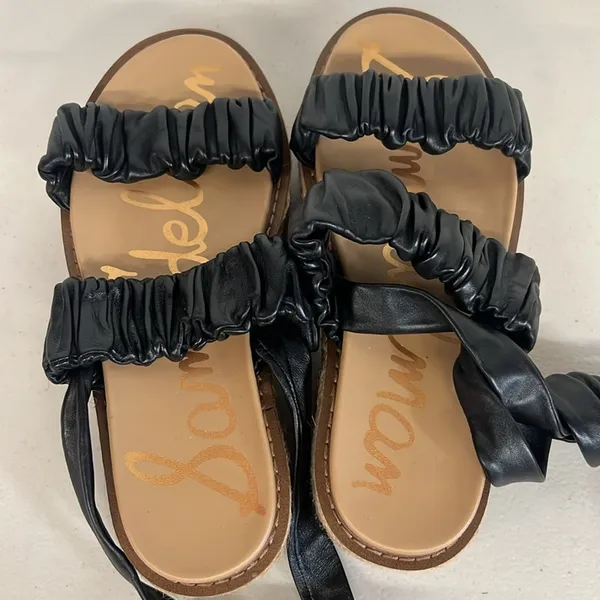 New Sam Edelman sz5.5 sandals black brown Kerin stretchy platform shoe - Image 4