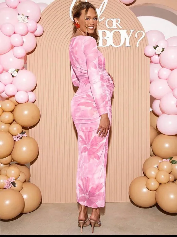 Pink Baby Shower Dress Size XL - Image 2