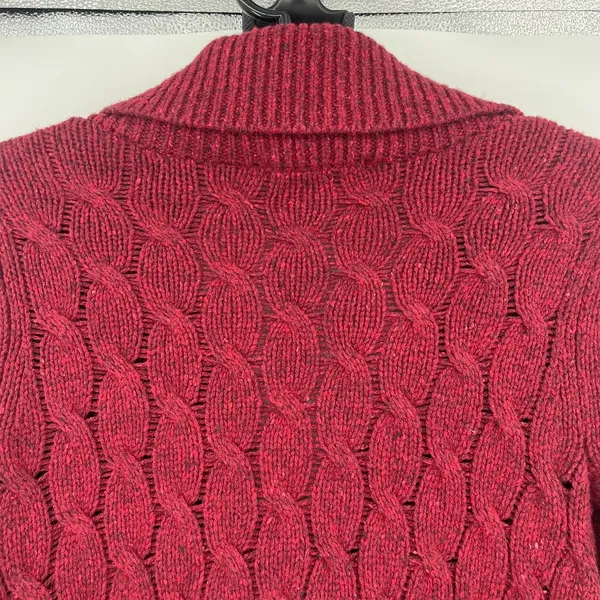 Eddie Bauer Cable Knit Angora Cardigan Womens Sweater Sz SP Fisherman Preppy - Image 7