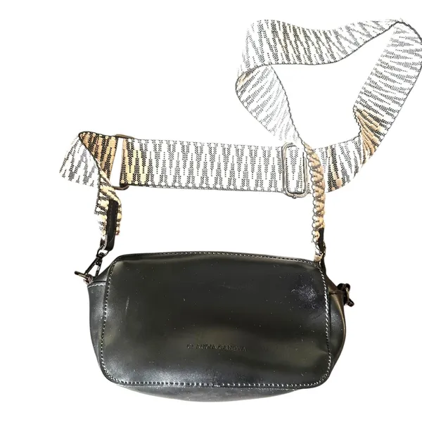 CLAUDIA CANOVA Faux Leather Crossbody Camera‎ Bag Black - Image 2