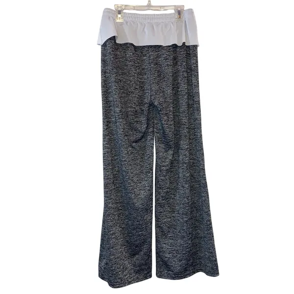 Wide Leg Lounge Pants Gray Marled Drawstring Pull On Soft Casual Palazzo‎ L/XL - Image 2
