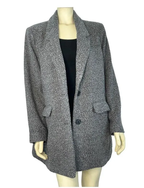 NWT Soft brushed oversized blazer in gray black size XL - Image 3