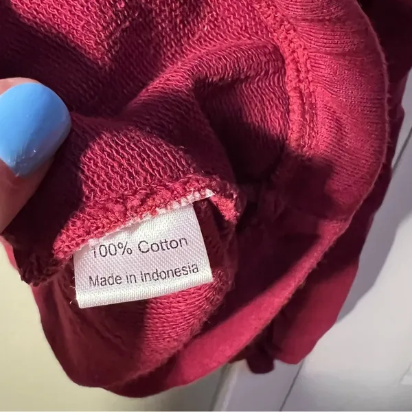 Flutter Squeak‎ Women's Size Medium Thick Knit Top Sweatshirt Cherry Red Pockets - Image 10
