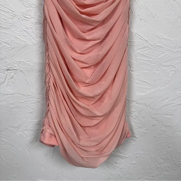 Lucy In The Sky Pink Strappy Ruched Bodycon Mini Dress Womens S Party Cocktail - Image 7