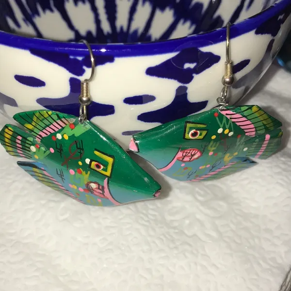 New vintage Hand painted wooden fish - Image 2