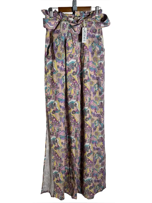 Anthropologie x La Porte Swirl Print Paperbag Wide Leg Pants XS NWT - Image 2