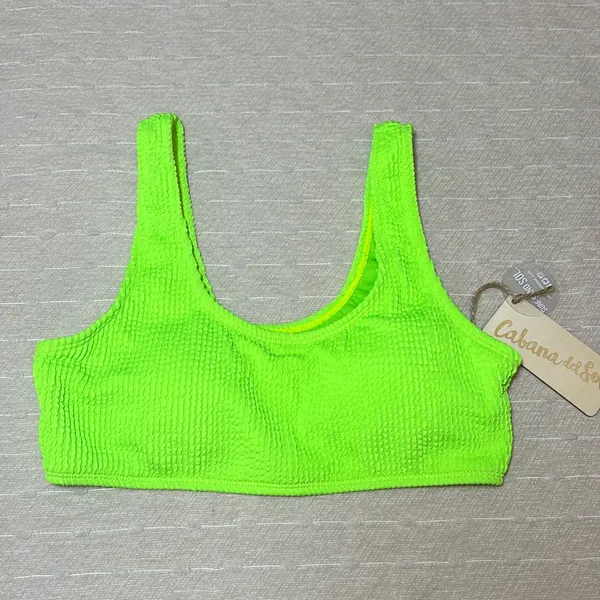 CABANA DEL‎ SOL Lime Green Neon bikini Size M - Image 5