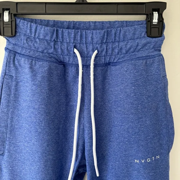 NVGTN Blue Joggers Drawstring Waist Athleisure Workout Gym Sporty Active Wear - Image 4