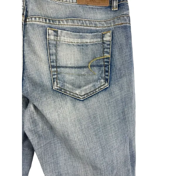 VTG American Eagle 90s Y2K Antique Wash Super Low Rise Skinny Flare 10R NOS - Image 7