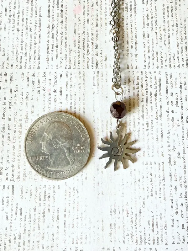 Handmade retro vintage boho funky style quality Czech glass & sun necklace☀️ - Image 6