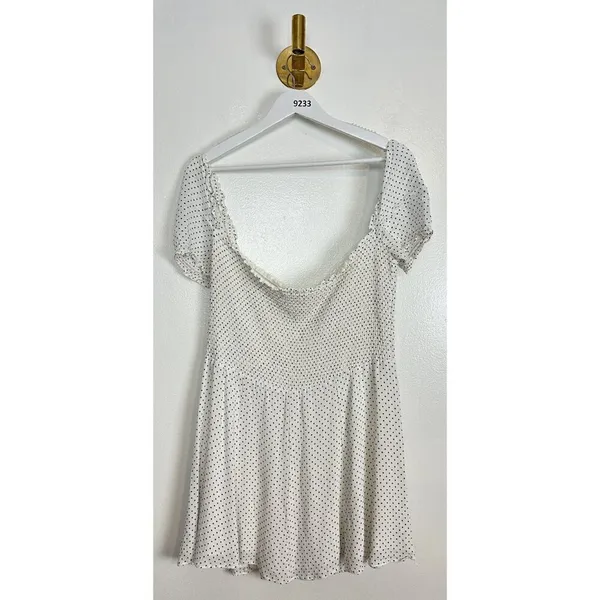 REFORMATION Bambina Polka Dot Dress in Vanilla Size Large - Image 8