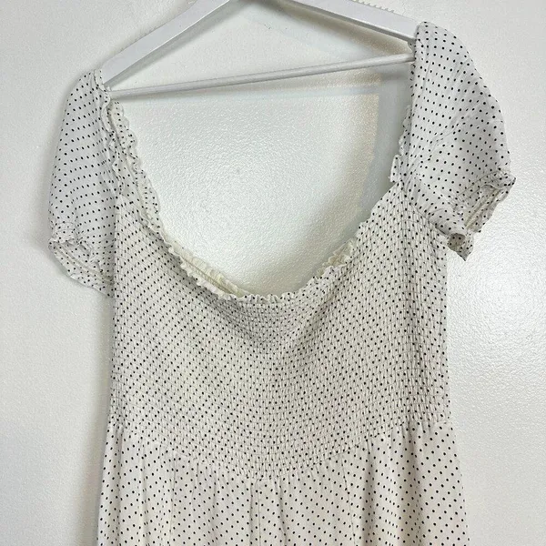 REFORMATION Bambina Polka Dot Dress in Vanilla Size Large - Image 9