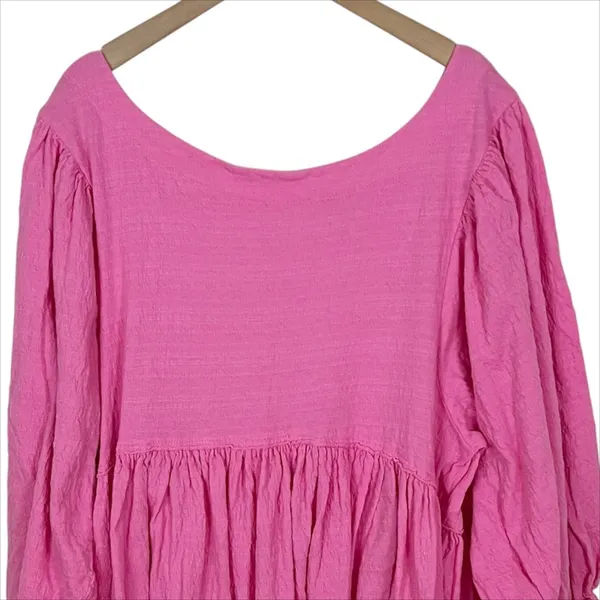 Free People Beach Get Obsessed Gauzy Babydoll Dress in Pink Size Large - Image 5